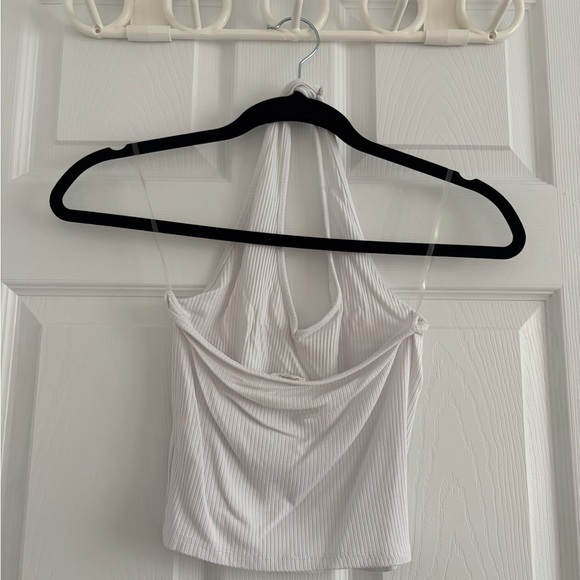 Garage White Ribbed Halter Top - Picture 2 of 2